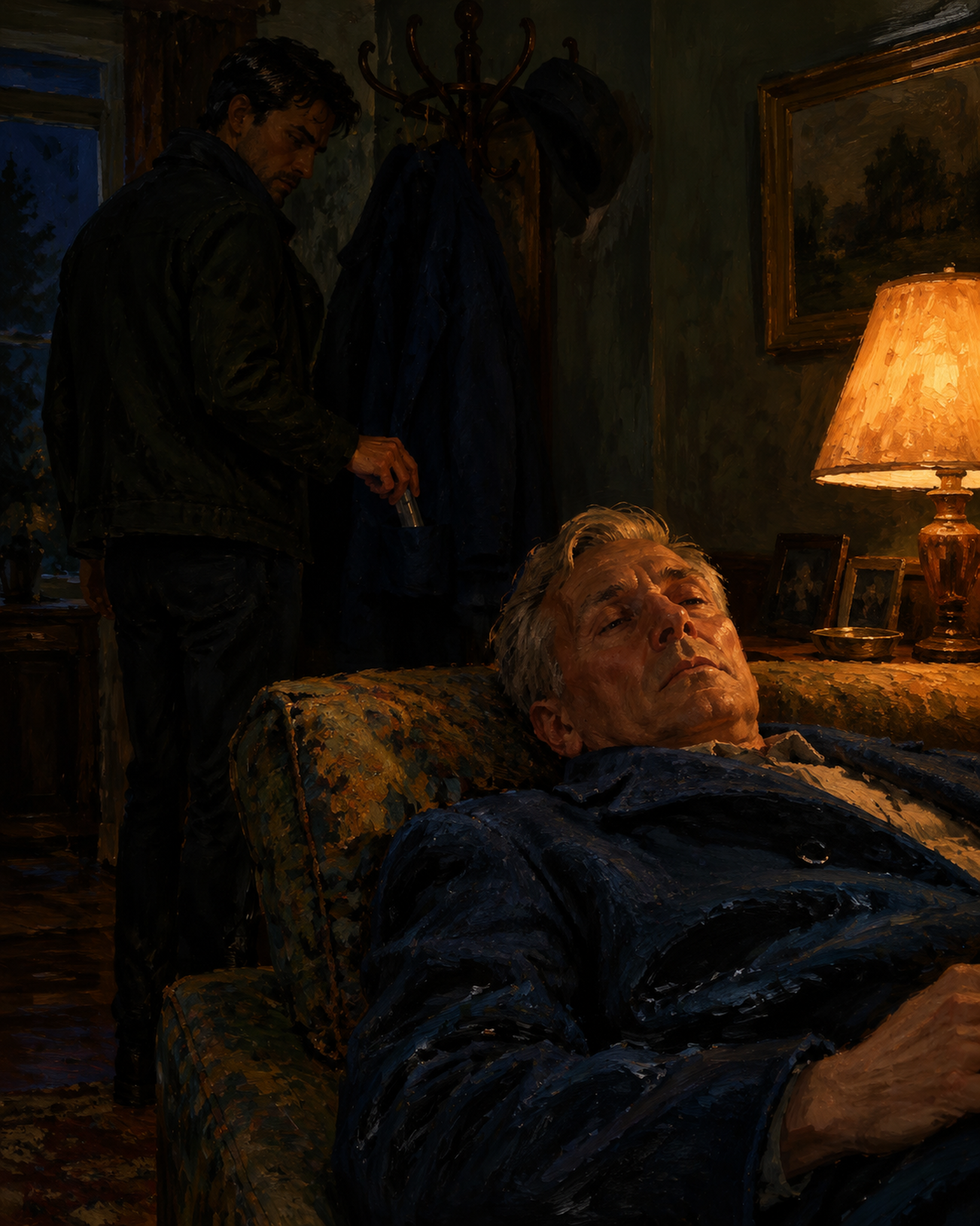 Near midnight, my son slipped into my dark house—and quietly planted something inside my coat.