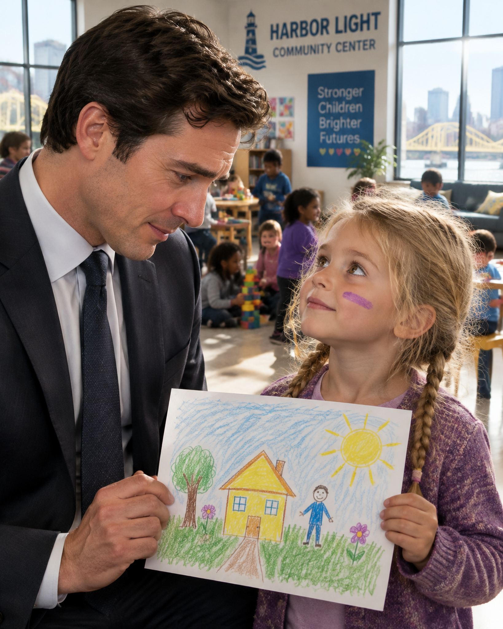 A FIVE-YEAR-OLD GIRL HANDED A RUTHLESS BILLIONAIRE A CRAYON DRAWING— THEN HE SAW HIS OWN FACE BESIDE THE WORD “DADDY.” – Life Story