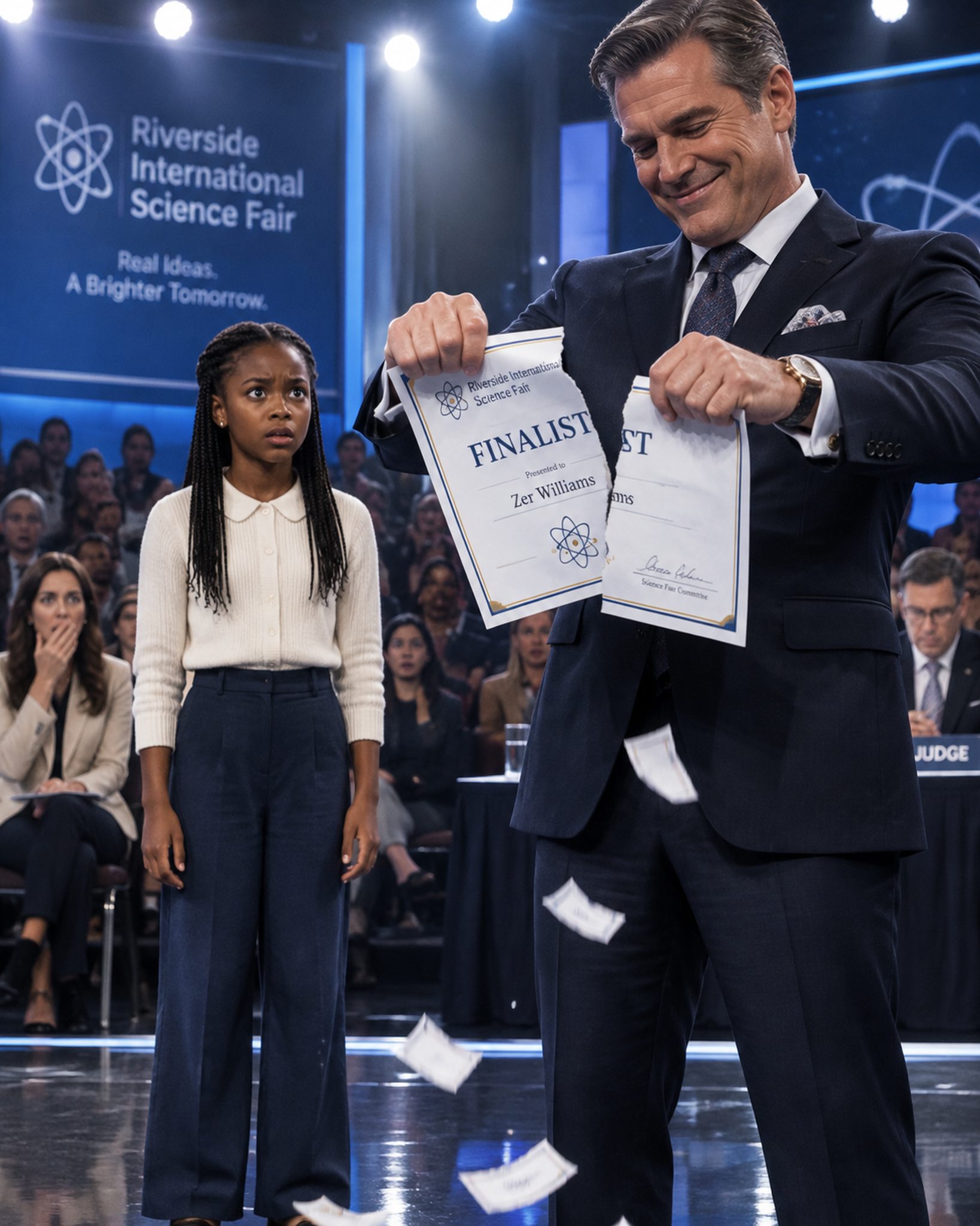 THE BILLIONAIRE CEO TORE A 12-YEAR-OLD GIRL’S SCIENCE FAIR CERTIFICATE ON LIVE TV— HE DIDN’T KNOW HIS COMPANY WAS RUNNING ON HER STOLEN CODE – Life Story