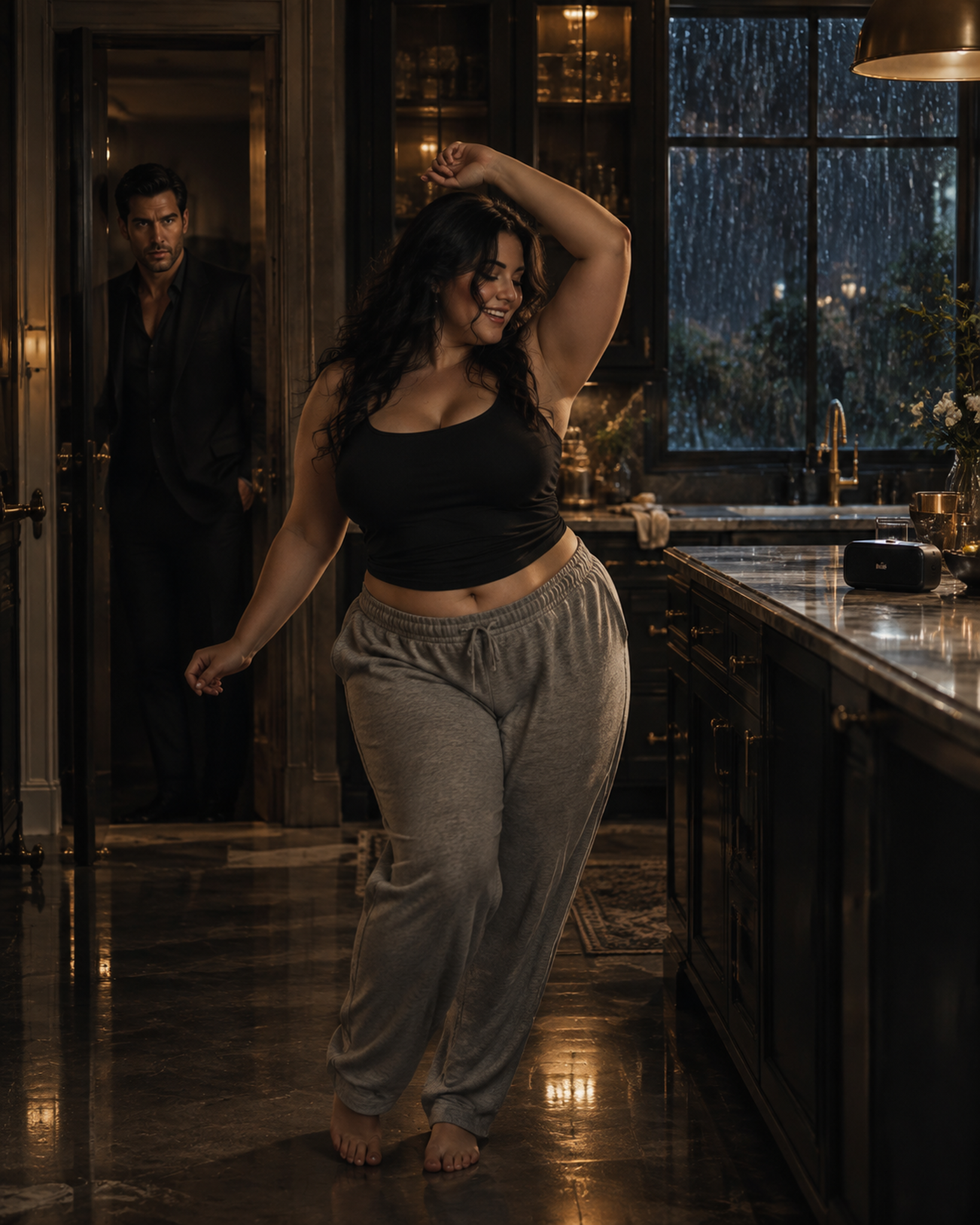 Mafia Boss Saw The Fat Nanny Dancing Alone In The Kitchen At Midnight…He Watched In Silence