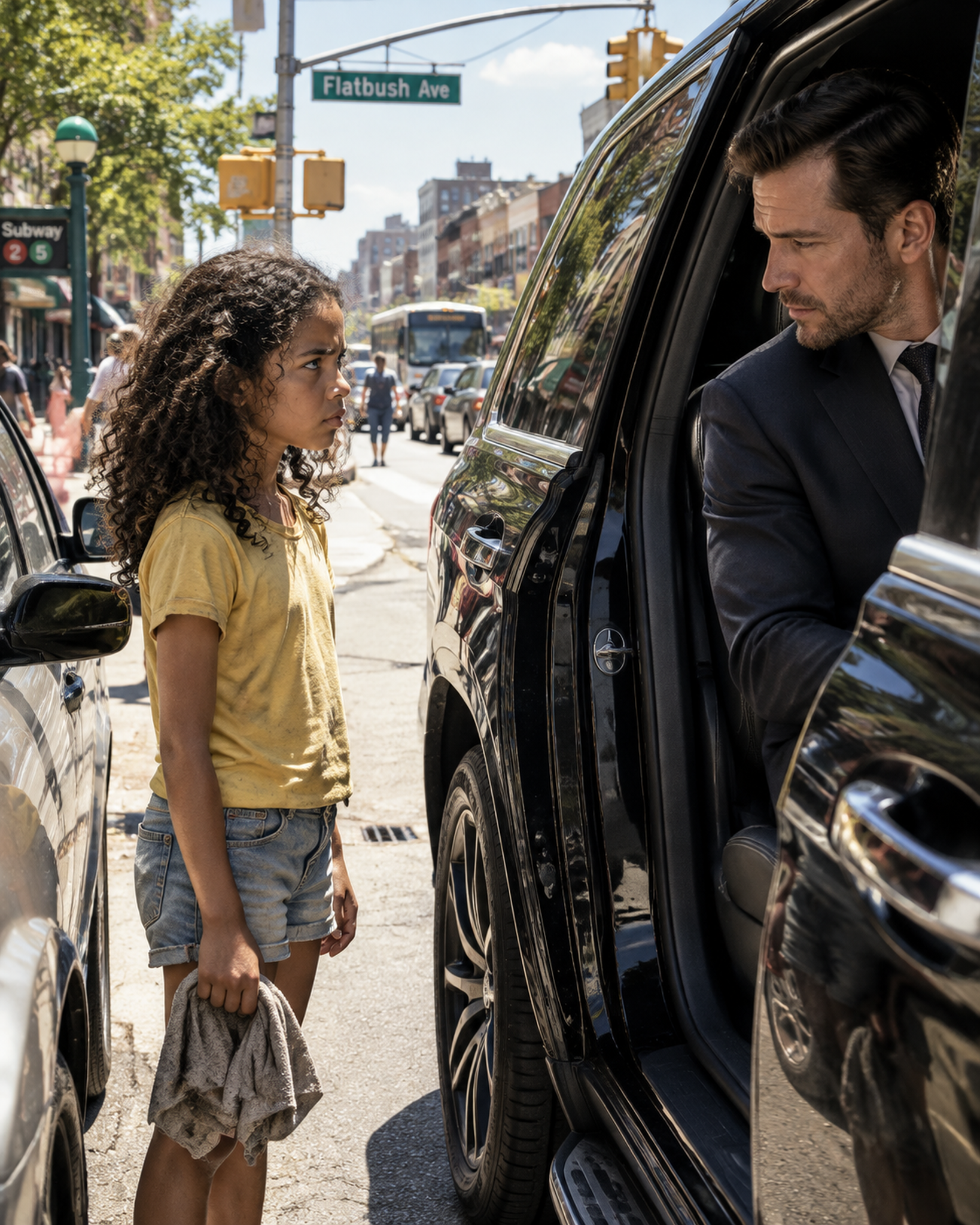 A BILLIONAIRE STOPPED WHEN A LITTLE GIRL WIPED HIS WINDSHIELD FOR MILK—THEN HE FOLLOWED HER HOME AND FOUND THE SECRET HER FAMILY HAD BEEN HIDING – Life Story
