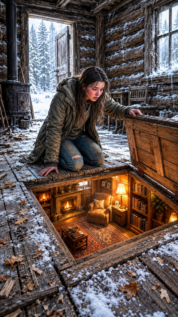 Her Parents Abandoned Her in a Freezing Cabin—Then She Found a Secret Hatch Beneath the Floor