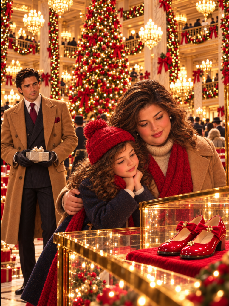 “Not Today, Sweetheart,” the Single Mom Whispered—Until a Millionaire Knelt to Fasten Her Daughter’s Red Shoes