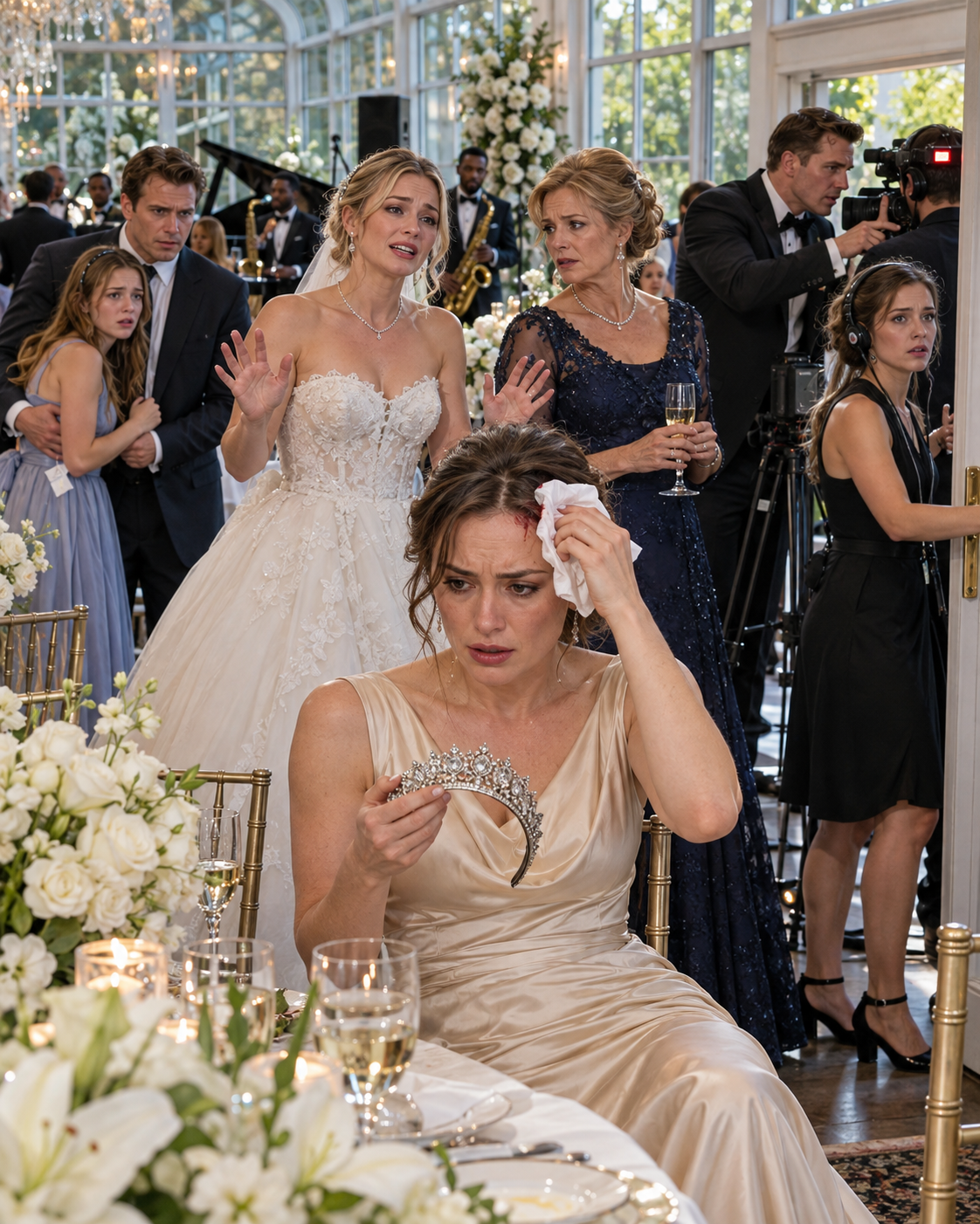 My sister drove a silver tiara into my scalp—then I noticed every camera was still recording.