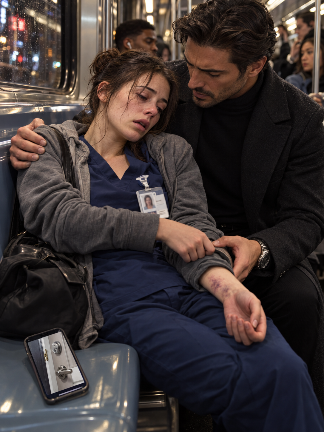 MY BOYFRIEND CHANGED THE LOCK WHILE I WORKED A DOUBLE SHIFT—THEN A STRANGER CAUGHT ME COLLAPSING ON THE SUBWAY AND NOTICED THE BRUISES I HAD HIDDEN FOR MONTHS – Life Story