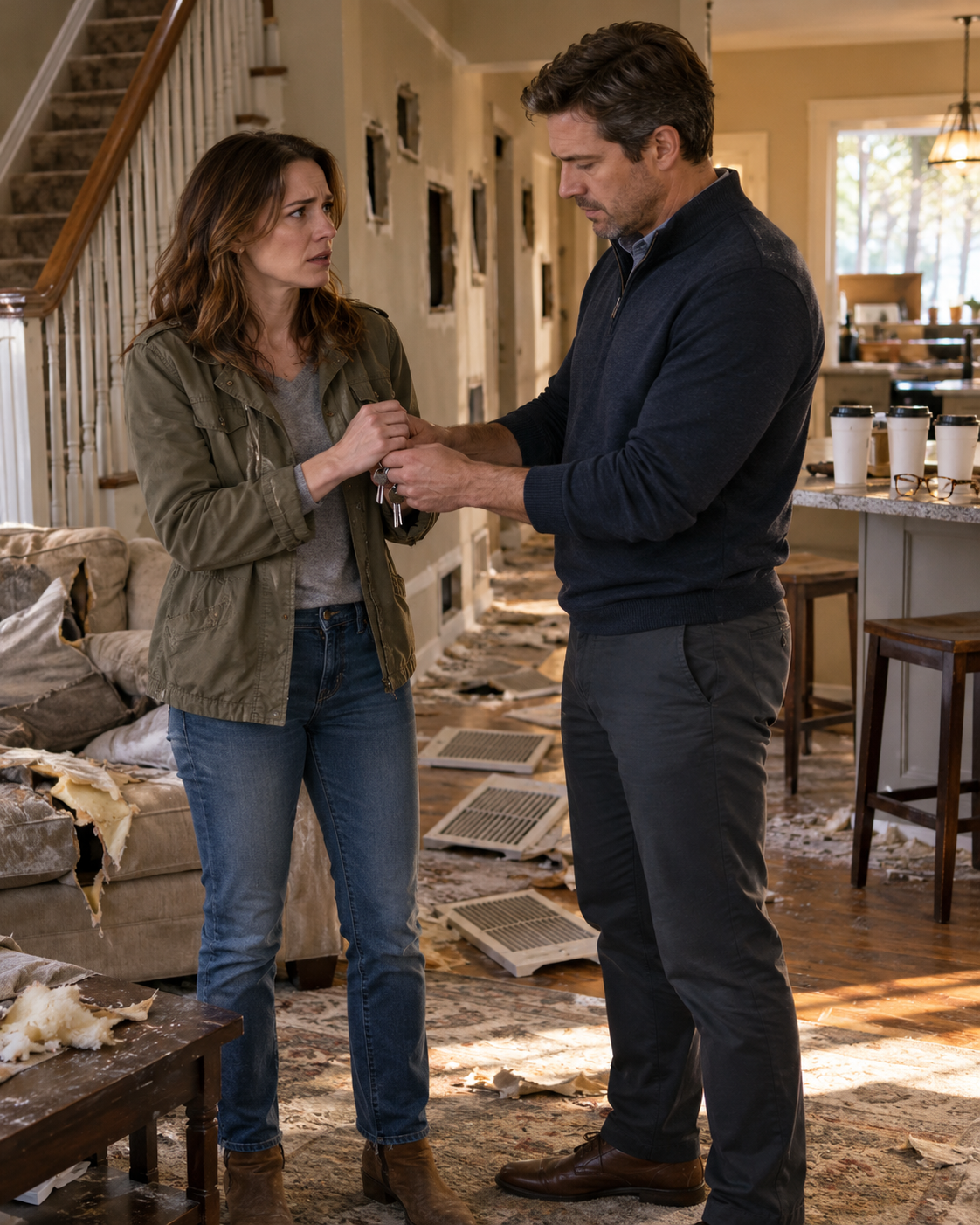 “Give me the keys,” my husband said in my dead sister’s wrecked house—and then he reached for my hand.