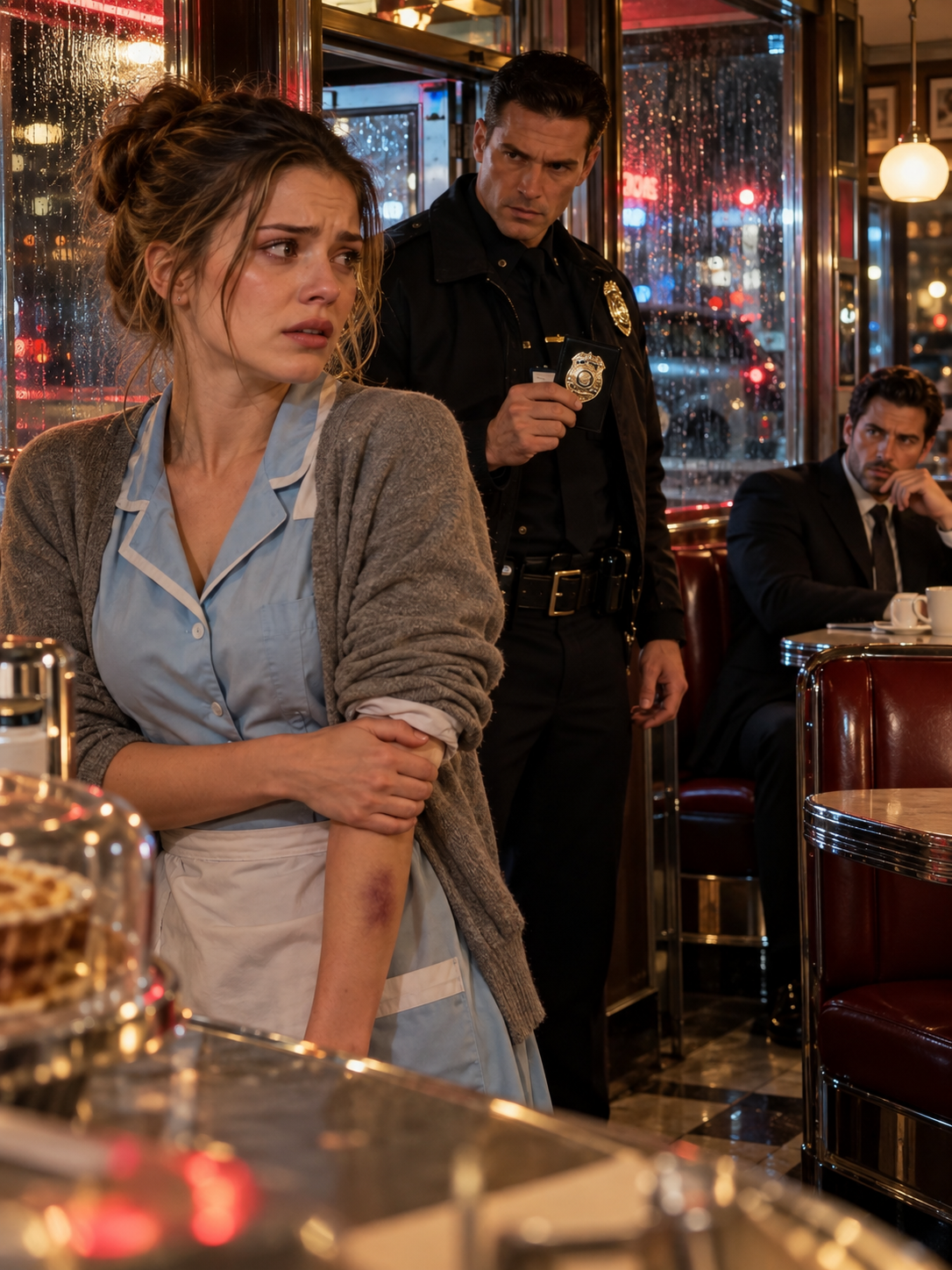 Her Cop Ex Used His Badge to Keep Her Terrified—Then the Quiet Man in the Back Booth Noticed the Bruise She Couldn’t Hide – Life Story