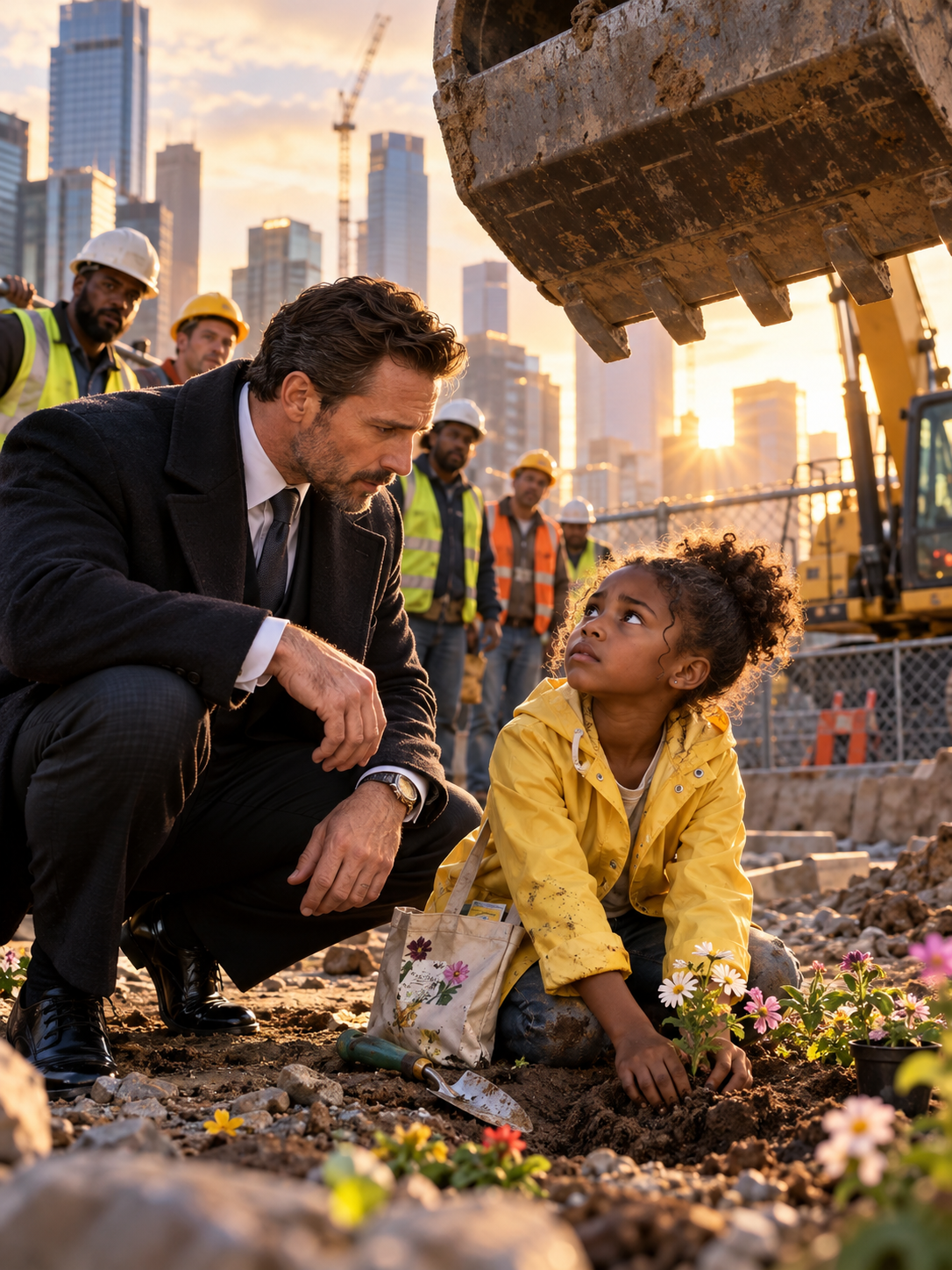 THE MILLIONAIRE CAME TO BUILD A TOWER, BUT A LITTLE GIRL PLANTING FLOWERS ON HIS CONSTRUCTION SITE REVEALED THE CITY’S FORGOTTEN PROMISE AND A SECRET SOMEONE HAD BURIED – Life Story