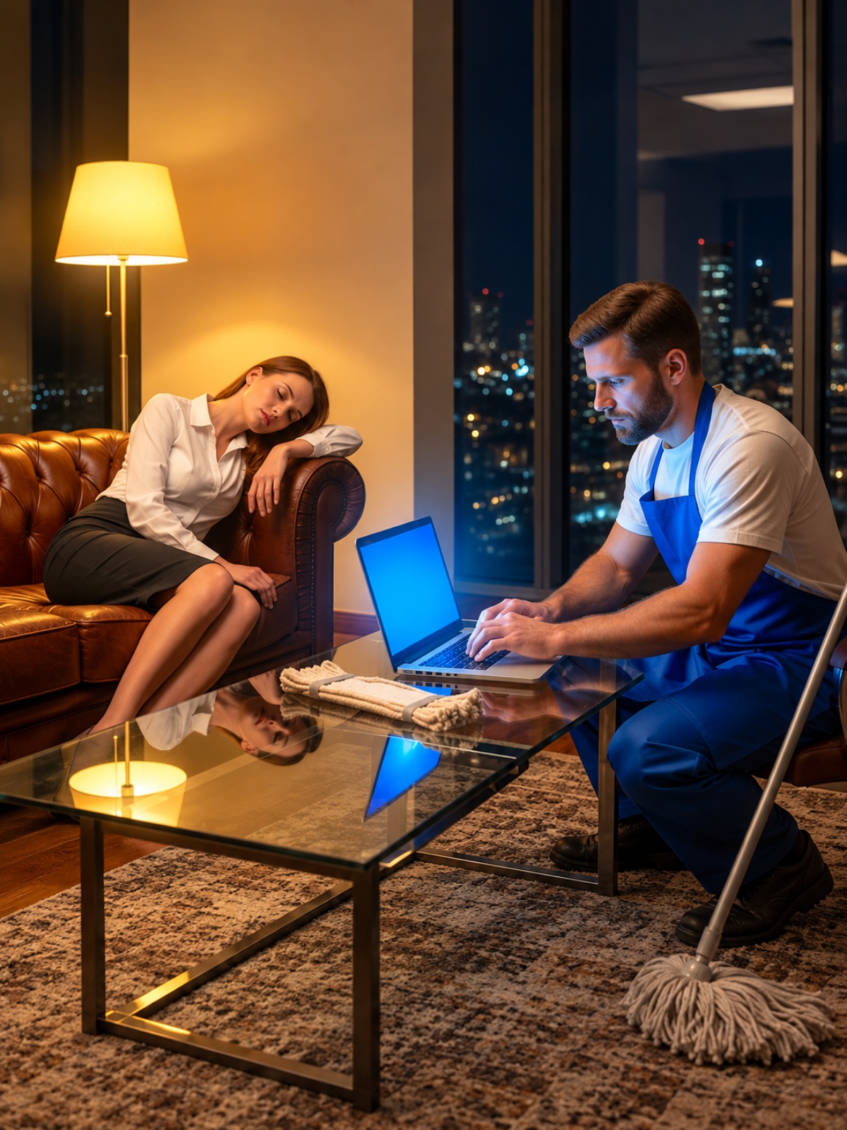 The CEO Pretended to Sleep to Test Her Janitor — But What He Did Saved Her Collapsing Company