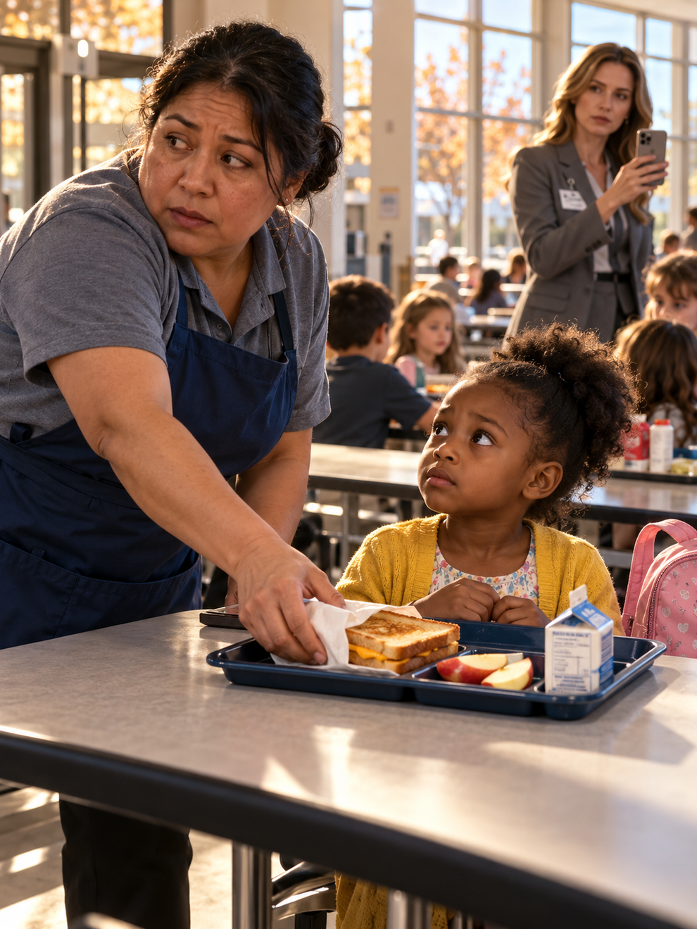 THE CAFETERIA LADY SECRETLY FED A FIVE-YEAR-OLD GIRL AFTER SCHOOL RULES LEFT HER HUNGRY, BUT ONE MESSAGE TO A BILLIONAIRE PUT HER JOB AND AN ENTIRE DISTRICT ON THE LINE – Life Story