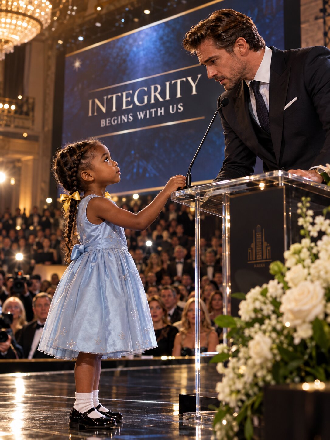 A FIVE-YEAR-OLD GIRL WALKED ONSTAGE DURING A BILLIONAIRE’S SPEECH ABOUT INTEGRITY—THEN ASKED ONE QUESTION THAT THREATENED HIS FAMILY, HIS EMPIRE, AND EVERYTHING HE BELIEVED ABOUT HIS PAST – Life Story