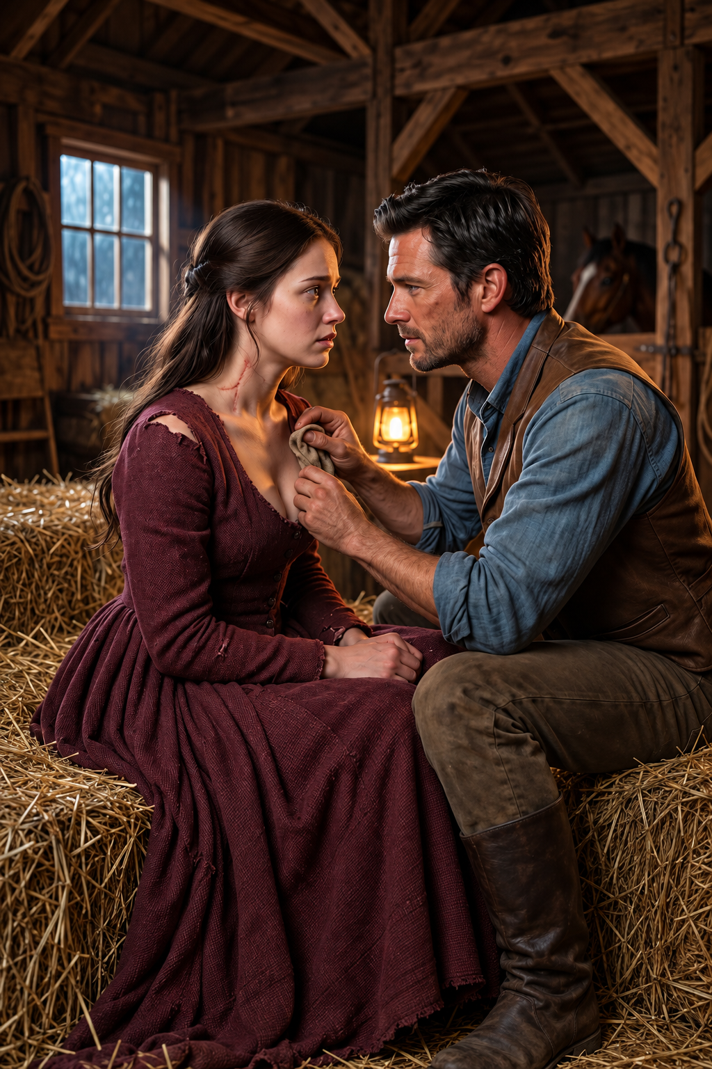 “Don’t Close Your Eyes Yet”—The Rancher Whispered as Her Dress Fell From Her Shoulders…