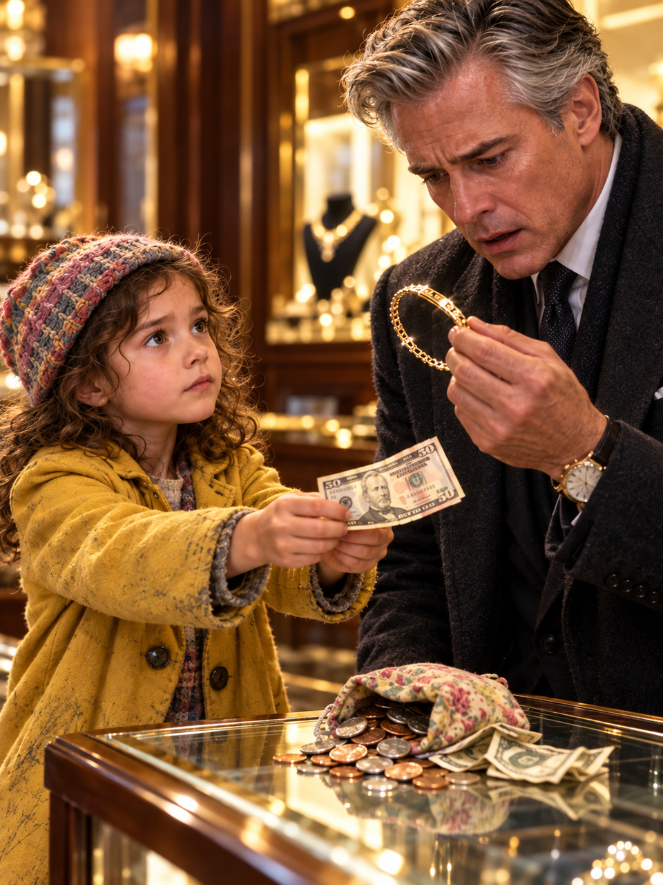 A LITTLE GIRL OFFERED A BILLIONAIRE HER LAST $50 TO BUY BACK HER MOTHER’S BRACELET—THEN HE READ THE HIDDEN ENGRAVING AND ASKED WHO HER MOTHER WAS – Life Story